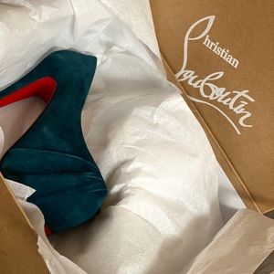 Christian Louboutin Teal Drapesse